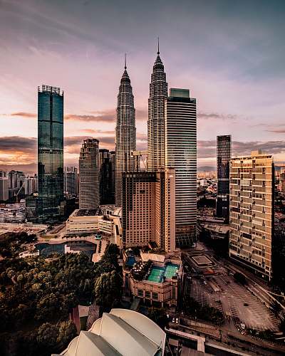 high rise aerial photography of buildings urban